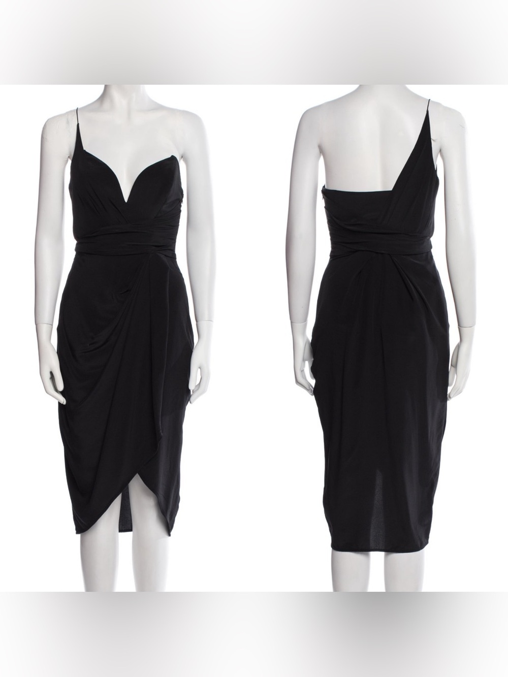 Zimmermann One Shoulder Black Silk Dress Size 2